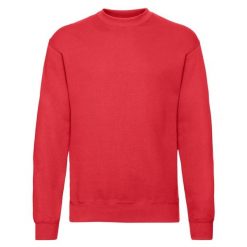Klasyczna Bluza Rozpinana Unisex Dla Dorosłych. Czerwone bluzy damskie Fruit of the Loom, m, bez wzorów, z bawełny, bez kaptura. Za 85.99 zł.