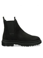 Gant Sztyblety 29553800 Czarny. Czarne botki damskie Gant, ze skóry, bez obcasa, na płaskiej podeszwie, bez zapięcia. Za 539.99 zł.