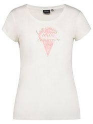 Icepeak Koszulka "Antiga" w kolorze kremowym rozmiar: L. Brązowe bluzki damskie Icepeak, l, bez wzorów, z bawełny, bez kołnierzyka, bez ramiączek. Za 43.88 zł.