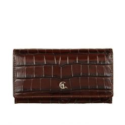 Duży portfel damski Canaletto croco PD1602s259 RFID. Brązowe portfele damskie bez wzorów, ze skóry. Za 180.00 zł.