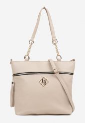 Ciemnobeżowa Torebka Typu Shopper z Ozdobnymi Rączkami i Paskiem na Ramię Idaloriela. Brązowe shopper bag Renee, bez wzorów, z jeansu, na ramię, bez dodatków. Za 99.99 zł.