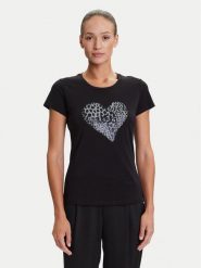 Liu Jo T-Shirt UF5264 JS923 Czarny Regular Fit. Czarne t-shirty damskie Liu Jo, m, bez wzorów, z bawełny, bez kołnierzyka. Za 219.99 zł.