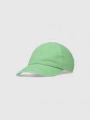 4F Czapka z daszkiem strapback damska - zielona Uniwersalny. Zielone czapki z daszkiem damskie 4F, na lato, bez wzorów, z bawełny. W wyprzedaży za 29.99 zł.