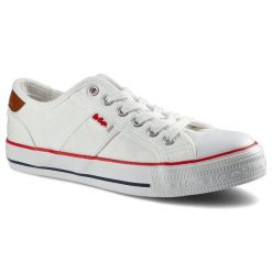 Białe Trampki Damskie Lee Cooper Stylowe Obuwie. Białe trampki damskie Lee Cooper, z aplikacjami, ze skóry ekologicznej, bez zapięcia. Za 89.99 zł.