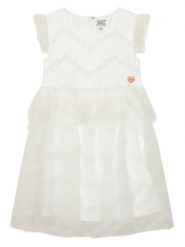 Guess Sukienka elegancka K6RK22 WK040 Biały Regular Fit. Białe sukienki dziewczęce Guess, z aplikacjami, z syntetyku, bez ramiączek. Za 299.99 zł.