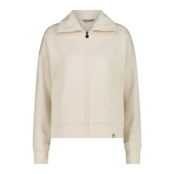 Bluza zippowana z modalu z satynowym wykończeniem damska CMP. Białe bluzy damskie CMP, xl, bez wzorów, z satyny, bez kaptura. Za 312.50 zł.
