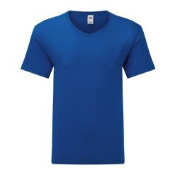 Koszulka Unisex Dla Dorosłych Z Dekoltem W Serek. Niebieskie bluzki damskie Fruit of the Loom, xl, bez wzorów, sportowe, bez kołnierzyka, bez ramiączek. Za 49.99 zł.