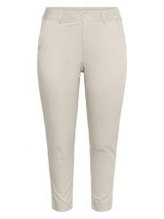 KAFFE curve Spodnie chino w kolorze kremowym rozmiar: 50. Brązowe spodnie materiałowe damskie KAFFE curve, bez wzorów, z materiału. Za 108.74 zł.