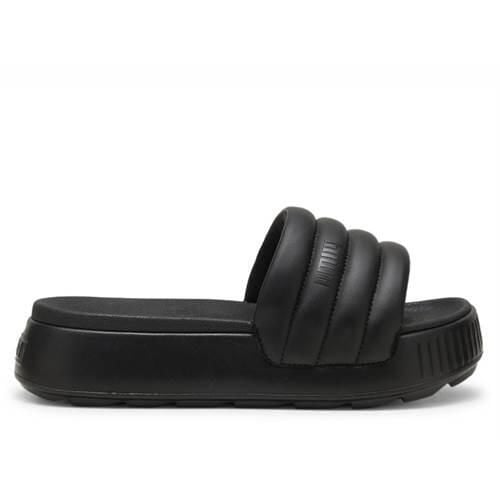 Klapki damskie Puma 39539901. Czarne klapki damskie Puma, bez wzorów, z materiału, bez obcasa, bez zapięcia. Za 159.00 zł.
