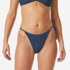 Dół kostiumu kąpielowego damski Roxy Tie Side Cheeky. Niebieskie bikini Roxy, bez wzorów, z tkaniny. Za 69.99 zł.