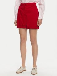 Tommy Hilfiger Szorty materiałowe WW0WW42457 Czerwony Regular Fit. Czerwone szorty damskie Tommy Hilfiger, bez wzorów, z bawełny. Za 249.99 zł.