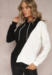Czarna Bawełniana Bluza z Kapturem i Ściągaczami Ardente. Czarne bluzy damskie Renee, bez wzorów, z bawełny, z kapturem. Za 79.99 zł.