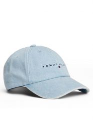 Tommy Jeans Czapka z daszkiem Linear Denim Cap AW0AW17912 Błękitny. Niebieskie czapki z daszkiem damskie Tommy Jeans, bez wzorów, z bawełny. Za 119.99 zł.