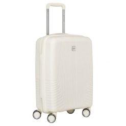 Kabinowa, beżowa walizka podróżna z teleskopowym uchwytem Peterson PTN PP-09-W-S. Brązowe walizki Peterson, bez wzorów. Za 154.99 zł.