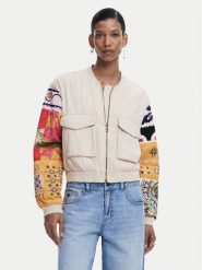 Desigual Kurtka bomber Austin 25SWEW51 Beżowy Regular Fit. Brązowe kurtki damskie Desigual, xs, bez wzorów, z wiskozy, bez kaptura. Za 679.99 zł.
