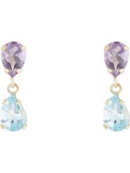 OR ÉCLAT Złote kolczyki-wkrętki "Gouttes amethyste topaze" z ametystami i topazami rozmiar: onesize. Różowe kolczyki damskie Or Éclat, z ametystem, złote. Za 390.00 zł.