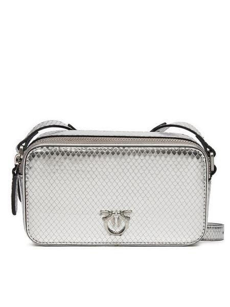 PINKO Torebka Camera Case AI 24-25 PLTT 102810 A1VG Srebrny. Szare listonoszki damskie Pinko, bez wzorów, ze skóry, bez dodatków. Za 709.99 zł.