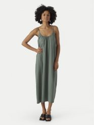Vero Moda Sukienka letnia Luna 10286077 Zielony Regular Fit. Zielone sukienki damskie Vero Moda, bez wzorów, z bawełny, bez ramiączek. Za 79.99 zł.