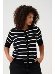 KAFFE curve Kardigan w kolorze czarno-białym rozmiar: L. Czarne kardigany damskie KAFFE curve, l, bez wzorów. Za 165.99 zł.