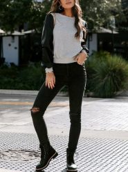 LA Angels Bluza w kolorze szaro-czarnym rozmiar: L. Czarne bluzy damskie LA Angels, l, bez wzorów, bez kaptura. Za 126.99 zł.