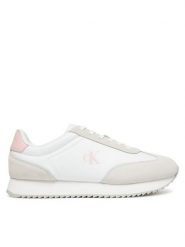 Calvin Klein Jeans Sneakersy Runner Laceup Mg Nylon Mix YW0YW01828 Biały. Białe obuwie sportowe damskie Calvin Klein Jeans, z jeansu, bez zapięcia. Za 299.99 zł.