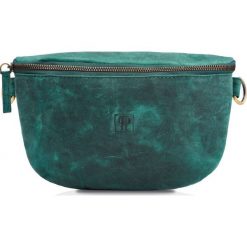 Saszetka skórzana PAOLO PERUZZI turkusowa T-36-GR. Zielone nerki i saszetki damskie PAOLO PERUZZI, bez wzorów, z materiału. Za 149.99 zł.