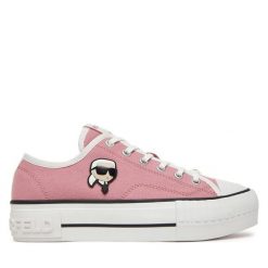 Trampki KARL LAGERFELD. Czerwone trampki damskie KARL LAGERFELD, bez wzorów, bez zapięcia. Za 389.99 zł.