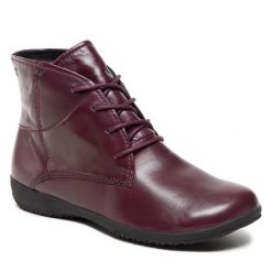 Botki Josef Seibel. Czerwone botki damskie Josef Seibel, bez obcasa, na płaskiej podeszwie, bez zapięcia. Za 339.99 zł.