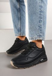 Czarne Sneakersy z Perforacją i Tłoczeniem Senalistra. Czarne obuwie sportowe damskie Born2be, z jeansu, bez zapięcia. Za 74.99 zł.