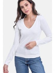 ASSUILI Sweter w kolorze białym rozmiar: 42. Białe swetry klasyczne damskie Assuili, bez kołnierzyka. Za 113.99 zł.