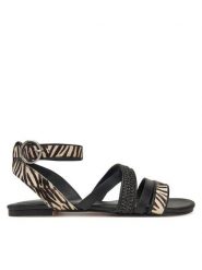 Bronx Sandały New-Skyler 85043-PW Czarny. Czarne sandały damskie Bronx, bez wzorów, ze skóry, bez obcasa, na płaskiej podeszwie, bez zapięcia. Za 239.99 zł.