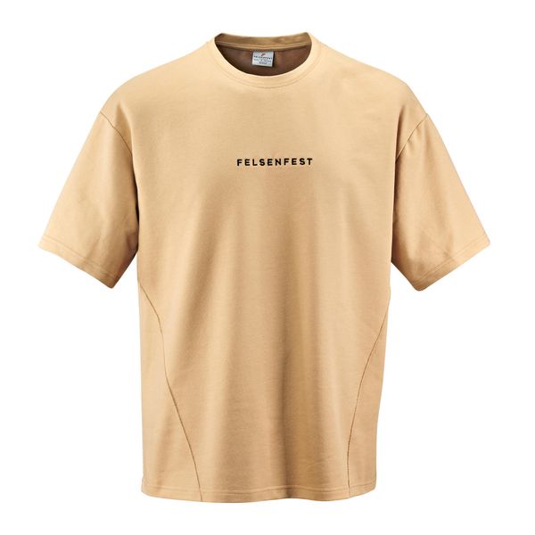 Koszulka boulderingowa Oversized Volumes. Brązowe koszulki damskie FELSENFEST, bez wzorów, z bawełny, bez kołnierzyka, bez ramiączek. Za 159.99 zł.