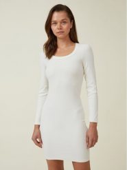 Cotton On Sukienka codzienna 2054242 Biały Slim Fit. Białe sukienki damskie Cotton On, bez wzorów, z bawełny, bez ramiączek. Za 79.99 zł.