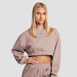 Bluza damska krótka bez kaptura rdzawa Aura. Brązowe bluzy damskie GYMBEAM, m, bez wzorów, z bawełny, bez kaptura. Za 118.90 zł.