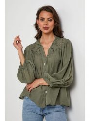 Lin Passion Bluzka w kolorze khaki rozmiar: 38/40. Brązowe bluzki damskie Lin Passion, bez wzorów, z bawełny, klasyczne, bez kołnierzyka, bez ramiączek. Za 127.65 zł.