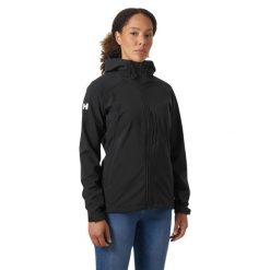 Damska kurtka z kapturem Helly Hansen paramount softshel. Czarne kurtki sportowe damskie Helly Hansen, xl, bez wzorów, z softshellu, z kapturem. Za 612.50 zł.