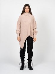 La Haine Inside Us Sweter Damski Asymetryczny | LW961 | Kobieta | Różowy. Czerwone golfy damskie La Haine Inside Us, l, z jeansu, z asymetrycznym kołnierzem. W wyprzedaży za 499.00 zł.
