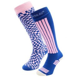 Skarpety narciarskie - Damskie - 2 pary - Ballpoint Blue. Niebieskie skarpetki damskie POEDERBAAS, bez wzorów, z elastanu. Za 177.72 zł.