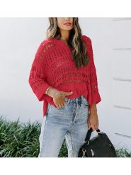 LA Angels Sweter w kolorze jagodowym rozmiar: XL. Czerwone swetry klasyczne damskie LA Angels, xl, bez kołnierzyka. Za 109.78 zł.
