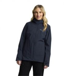 Kurtka w góry damska Jack Wolfskin 1115621C0412. Niebieskie kurtki damskie Jack Wolfskin, m, bez wzorów, z materiału, z kapturem. Za 739.99 zł.