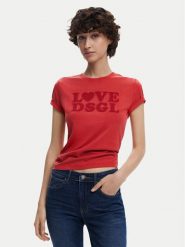 Desigual T-Shirt Love Dsgl 25SWTK10 Czerwony Regular Fit. Czerwone t-shirty damskie Desigual, m, bez wzorów, z bawełny, bez kołnierzyka. Za 129.99 zł.