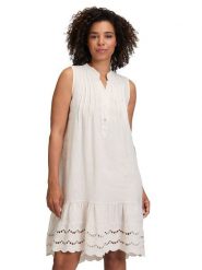 CARTOON Lniana sukienka w kolorze kremowym rozmiar: 44. Brązowe sukienki damskie Cartoon, bez wzorów, z koronki, bez ramiączek. Za 136.78 zł.