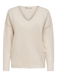 ONLY Sweter "Rica" w kolorze kremowym rozmiar: M. Brązowe swetry klasyczne damskie Only, m, bez kołnierzyka. Za 86.95 zł.