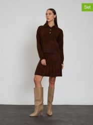 BGN 2-częściowy zestaw w kolorze brązowym rozmiar: 40. Brązowe swetry klasyczne damskie BGN, bez kołnierzyka. Za 169.67 zł.