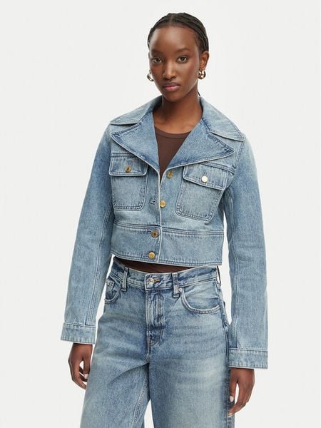 MICHAEL Michael Kors Kurtka jeansowa MS610DYLAA Niebieski Regular Fit. Niebieskie kurtki damskie MICHAEL Michael Kors, m, bez wzorów, z bawełny, bez kaptura. Za 572.99 zł.