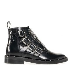 Botki Rage Age. Czarne botki damskie Rage Age, bez obcasa, na płaskiej podeszwie, bez zapięcia. Za 589.99 zł.