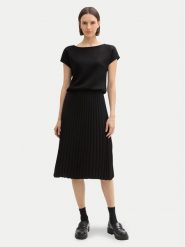 Tom Tailor Sukienka codzienna 1043883 Czarny Regular Fit. Czarne sukienki damskie Tom Tailor, bez wzorów, z syntetyku, bez ramiączek. Za 169.99 zł.