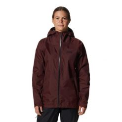 Damska kurtka wodoodporna Mountain Hardwear Threshold. Czerwone kurtki damskie Mountain Hardwear, xs, bez wzorów, bez kaptura. Za 830.75 zł.