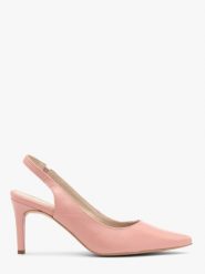 Różowe czółenka typu slingback OFELIA. Czerwone czółenka damskie Ryłko, bez wzorów, z gumy, bez obcasa, na szpilce. W wyprzedaży za 269.99 zł.