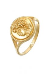 Elli Damski pierścionek sygnet moneta Vintage Look Trend Blogger w srebrze 925 Sterling Silver Pierścionki 1 ct. Szare pierścionki damskie Elli, pozłacane. Za 211.64 zł.